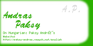 andras paksy business card